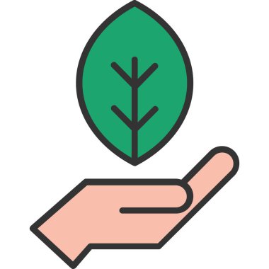 Yaprak ikonu vektör illüstrasyonu