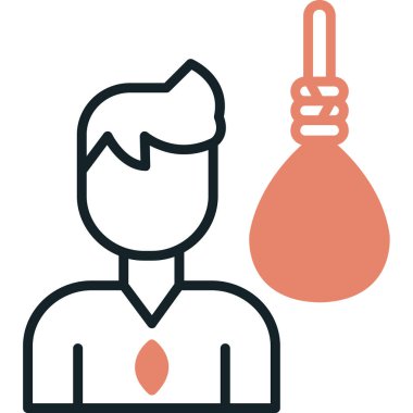 Çanta simgesi olan bir adamın vektör illüstrasyonu