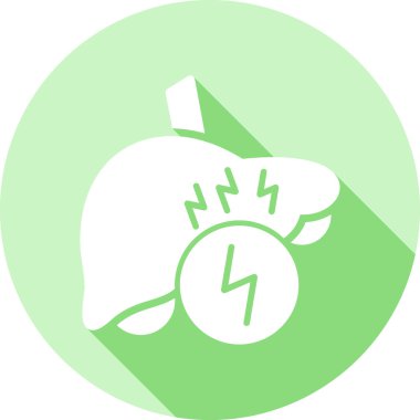 Yıldırımlı yeşil bir yaprağın vektör çizimi