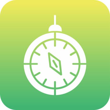 Moda glystyle izole edilmiş arkaplanda pusula simgesi