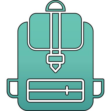 sırt çantası simgesi vektör illüstrasyonu