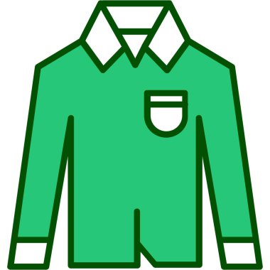 Gömlek simgesi ve vektör illüstrasyonu beyaz arkaplanda izole edildi