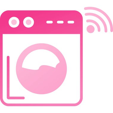 Çamaşır makinesi simgesine sahip renkli çamaşır makinesi beyaz arkaplanda izole edilmiş. Çamaşır makinesi. Çamaşır makinesi işareti. Rastgele dinamik şekilleri daire içine al. vektör illüstrasyonu