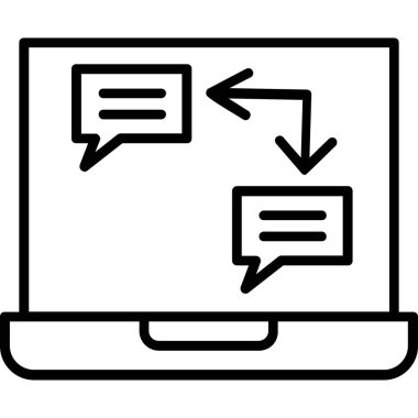 İleti vektör resimli dizüstü bilgisayar