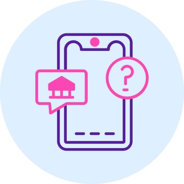 Soru işaretli akıllı telefonun vektör çizimi