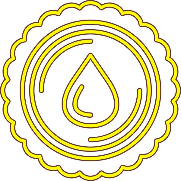 Su damlası vektör simgesi. biçim düz yuvarlak simge, sarı renk, yuvarlak açılar, beyaz arkaplan.