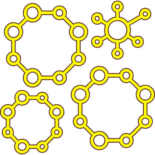 Molekül simgesi. Web için molekül vektör simgelerinin özet çizimi