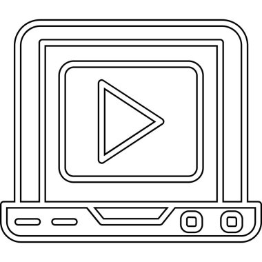 Video simgesini oynat. Web için oyun vektör simgelerinin özet çizimi