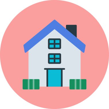 Bina. Web simgesi basit illüstrasyon