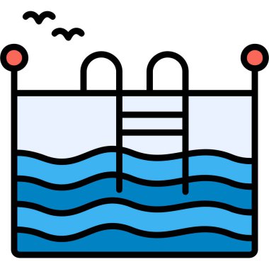 seyahat gemisi renk ikonu vektör çizimi