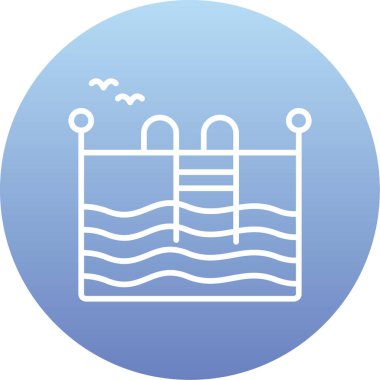 yüzme ikonu vektör illüstrasyonu