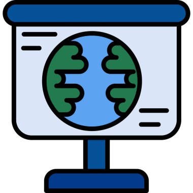 Dünya ikonu. Basit resimleme