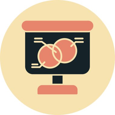 Monitör. Web simgesi basit illüstrasyon