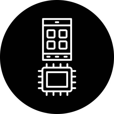 Moda biçimi izole edilmiş arkaplanda cpu simgesi