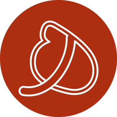 Kırmızı ve beyaz simgenin vektör illüstrasyonu