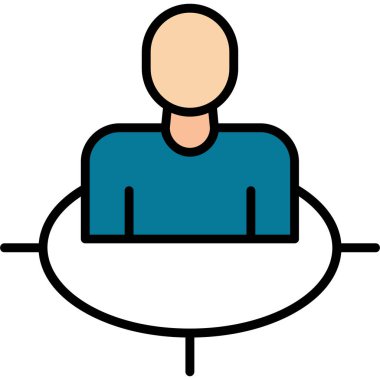 İş adamı ikonu. ana hatlı iş adamı vektör illüstrasyonu