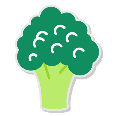 Brokoli sebze ikonu, ana hatlarıyla doldurulmuş.