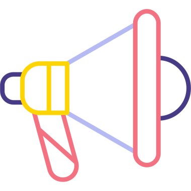 Megafon ikonu vektör illüstrasyonu