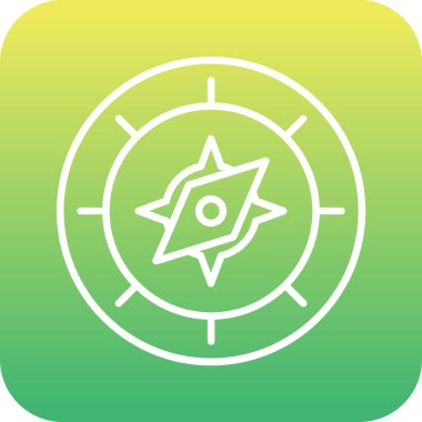 Güzel pusula vektör çizgisi simgesi