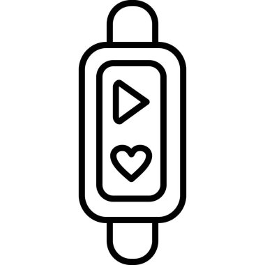 Kalp atış ikonu ana hatları vektörü. Nabız... kalp atışı.