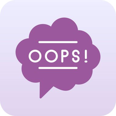 oops modern simge, vektör illüstrasyonu