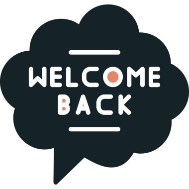 Vektör çizimi. Hoş geldin mesajına dönüyoruz. Hoşgeldin kartı, poster, afiş, davetiye, kart, afiş, broşür, etiket.