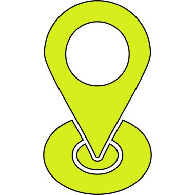 Harita işaretleyici iğne vektör simgesi. düz çizim beyaz arkaplanda izole edildi