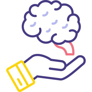 Beyin. Web simgesi basit illüstrasyon