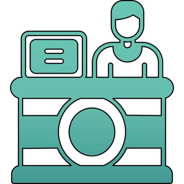 Konferans. Web simgesi basit illüstrasyon