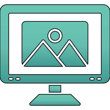 Bilgisayar. Web simgesi basit illüstrasyon