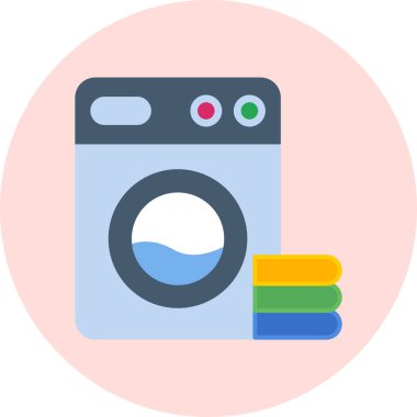 çamaşır makinesi düz simge, düz tasarım