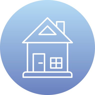 vektör evi simgesi, basit vektör illüstrasyonu