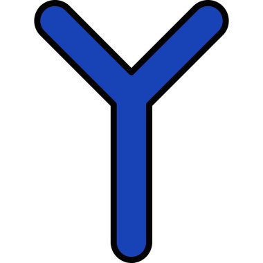 Mavi harfin vektör illüstrasyonu