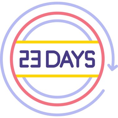 gün ve geri sayım simgesi. vektör düz tasarımı