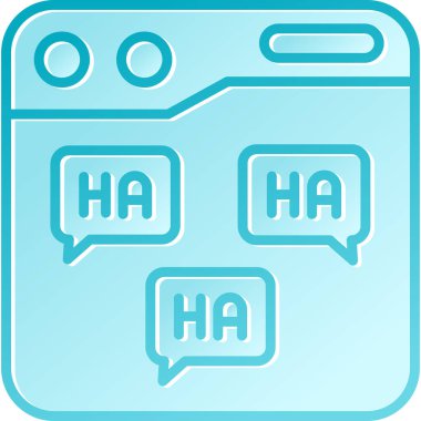 Mavi arka planda neşeli sözlerle konuşma balonu