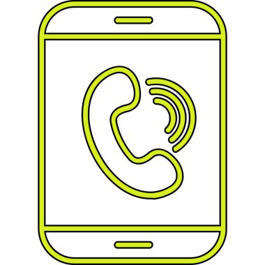 Telefon vektör simgesini ara. biçim düz sembol, eko yeşil renk, yuvarlak açılar, beyaz arkaplan