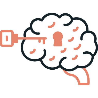 Kilitli bir beyin ve anahtar.