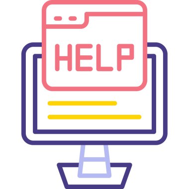 yardım web renk vektörü simgesi