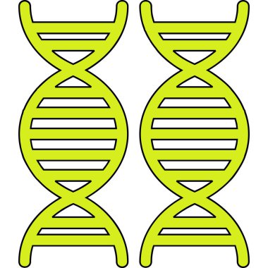 DNA işareti. Arkaplanda beyaz simgeleri olan yeşil simge