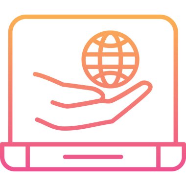 Bir dünya haritası olan modern dizüstü bilgisayarın vektör çizimi