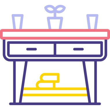 Mobilya. Web simgesi basit illüstrasyon