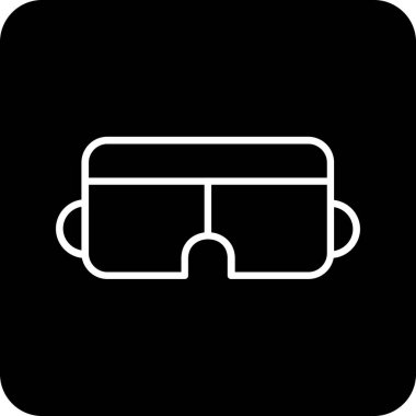 Sanal gerçeklik simgesinin vektör gözlükleri, basit tasarım