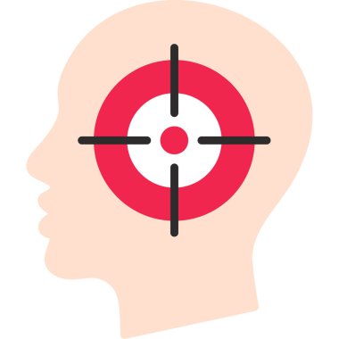 Hedef simge vektör illüstrasyon tasarımına sahip insan kafası