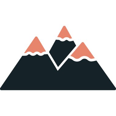 Arkaplanda izole edilmiş dağ simgesi, vektör illüstrasyonu