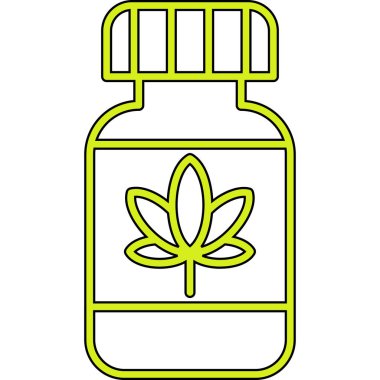 Şişe ve esrar şişeli marihuana yaprağı