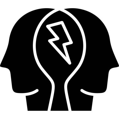 Beyin ampul düz vektör simgesi