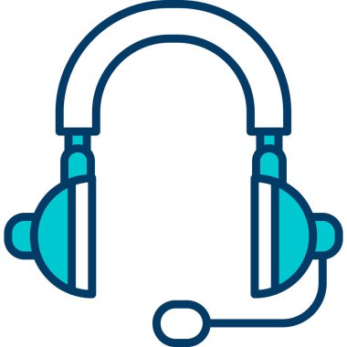 Kulaklık simgesi, vektör illüstrasyonu