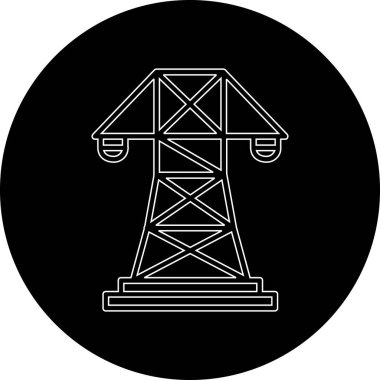 Siyah beyaz benzin istasyonunun vektör çizimi