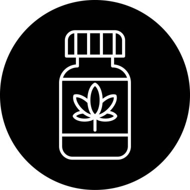 Kenevir yağı şişesi simgesi, basit stil