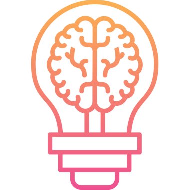 Beyin. Web simgesi basit illüstrasyon